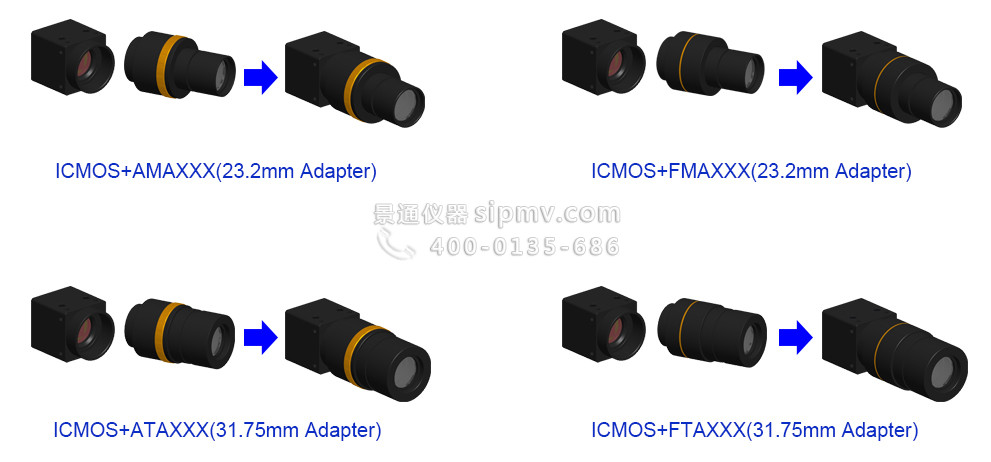 ICMOS系列C接口USB2.0 CMOS相机转成显微镜或望远镜用电子目镜