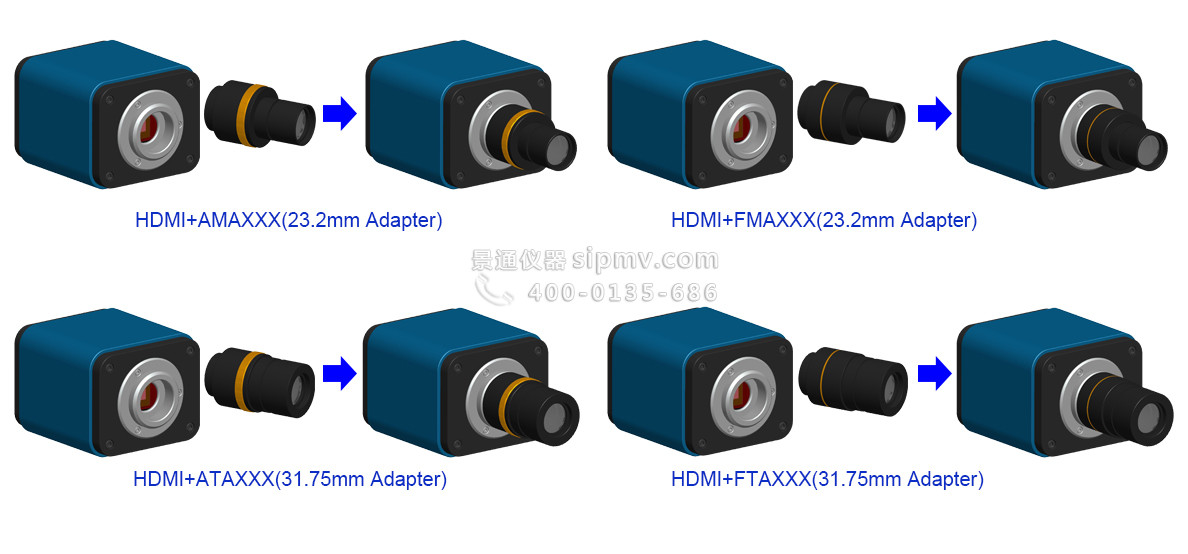 XCAM系列HDMI+USB+SD卡多合1 CMOS相机转成显微镜或望远镜电子目镜