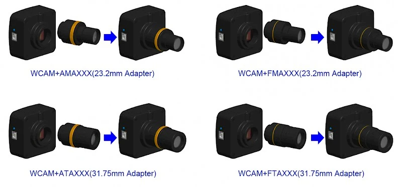 UCMOS系列C接口USB2.0 CMOS相机转成显微镜或望远镜用电子目镜