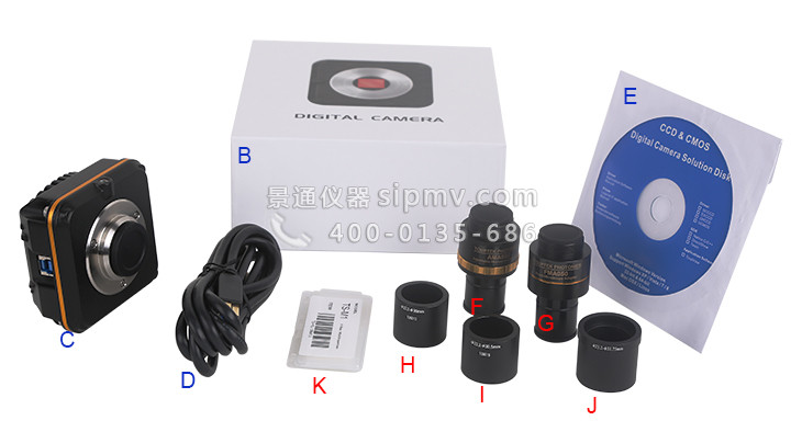 L3CMOS 系列显微镜C接口USB3.0 CMOS相机装箱清单