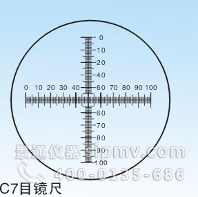 C7型:0.1坐标形目镜尺10/100